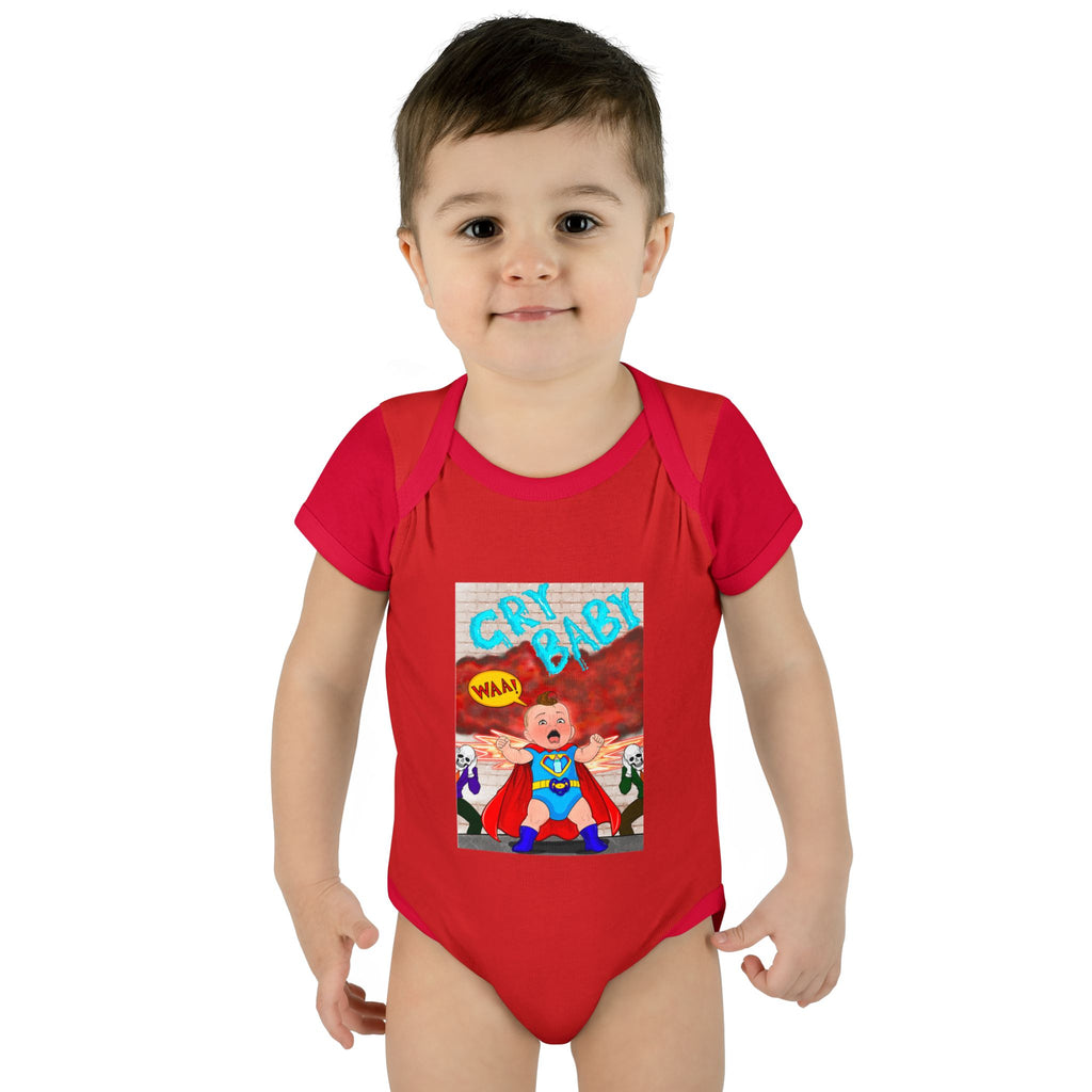 Superhero Cry Baby Infant Bodysuit — Funny Baby Onesie