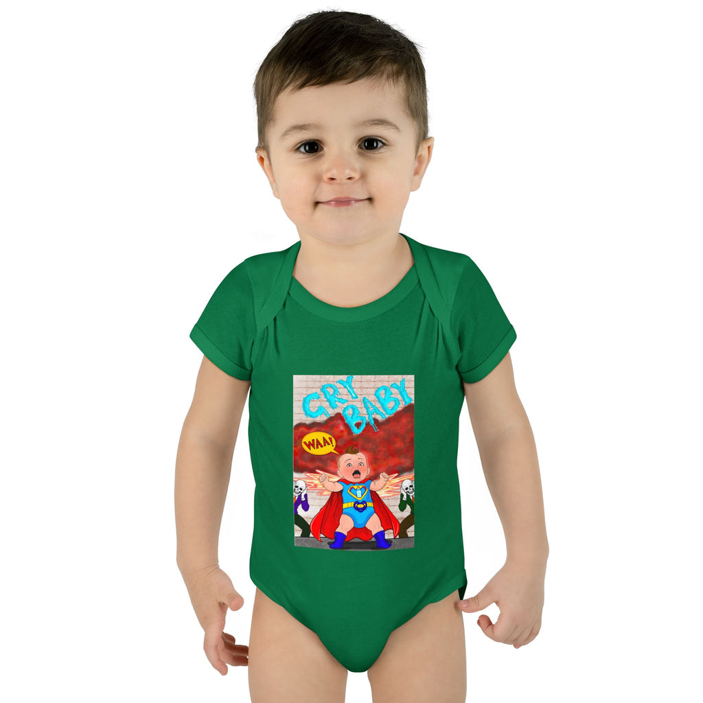Superhero Cry Baby Infant Bodysuit — Funny Baby Onesie