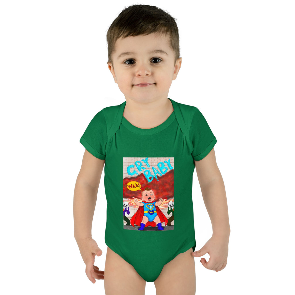 Superhero Cry Baby Infant Bodysuit — Funny Baby Onesie