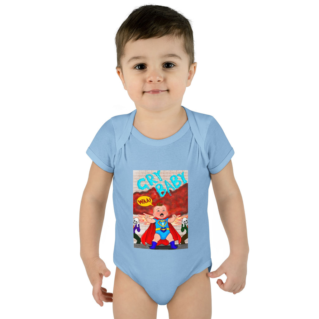Superhero Cry Baby Infant Bodysuit — Funny Baby Onesie