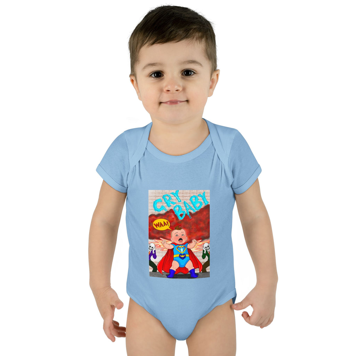 Superhero Cry Baby Infant Bodysuit — Funny Baby Onesie