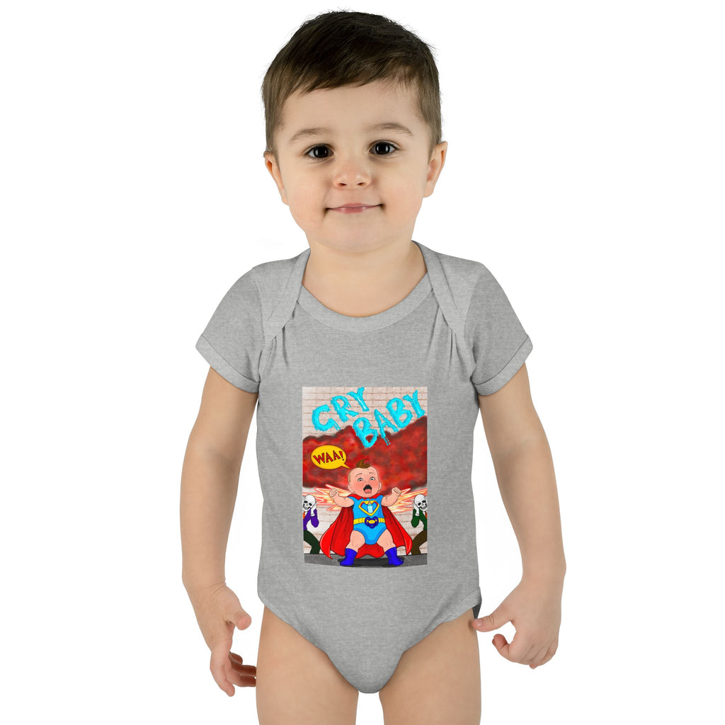 Superhero Cry Baby Infant Bodysuit — Funny Baby Onesie