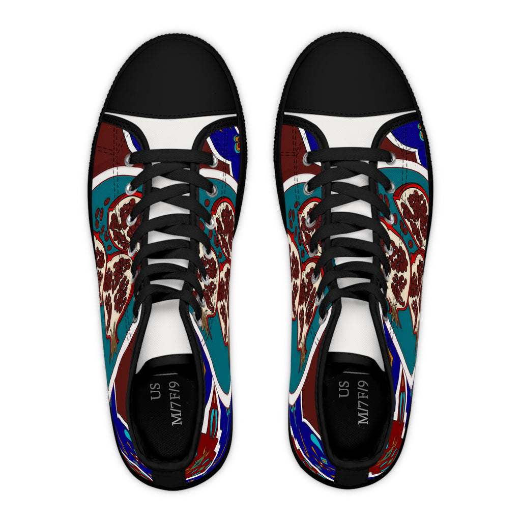 Pomegranate Tile Women's High Top Sneakers