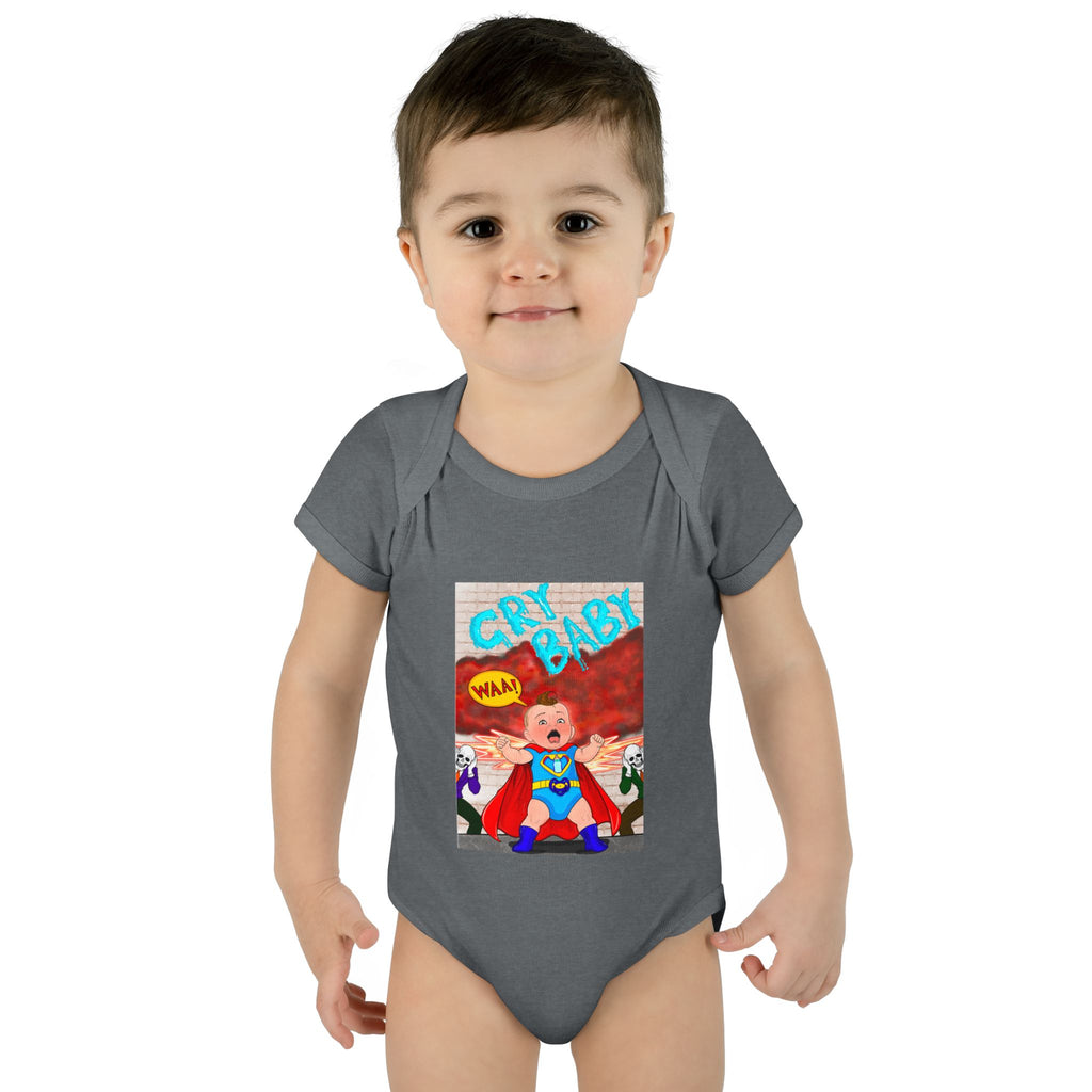Superhero Cry Baby Infant Bodysuit — Funny Baby Onesie