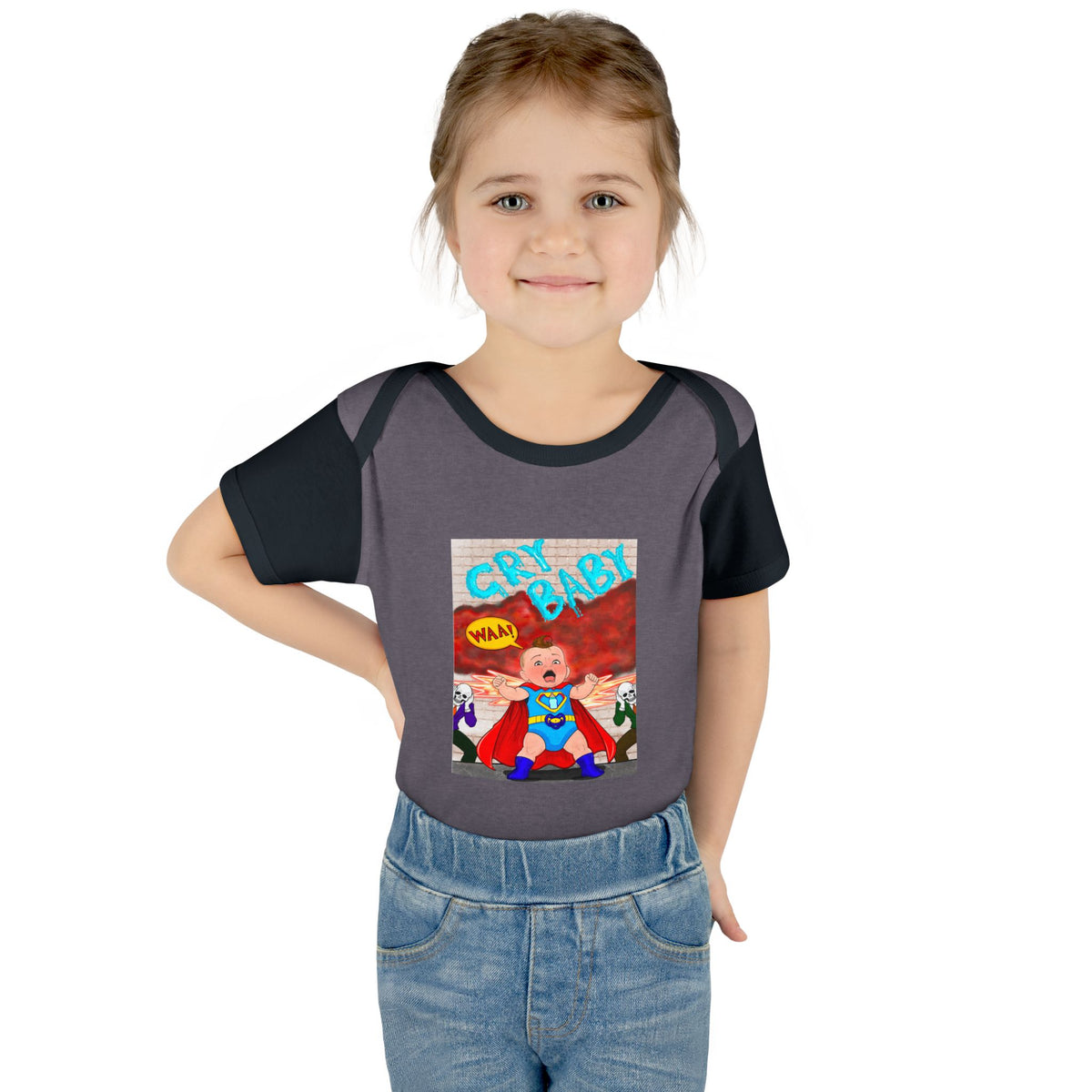 Superhero Cry Baby Infant Bodysuit — Funny Baby Onesie