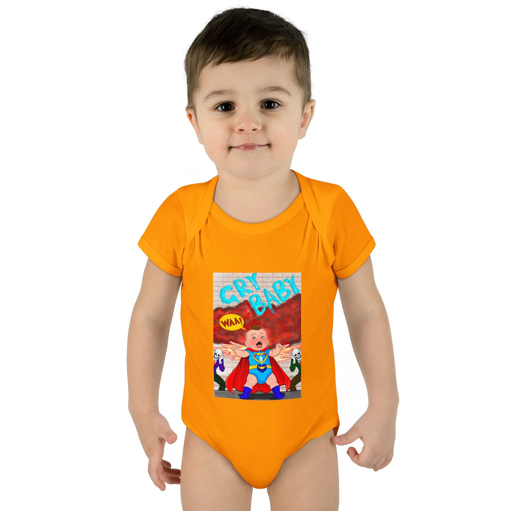 Superhero Cry Baby Infant Bodysuit — Funny Baby Onesie