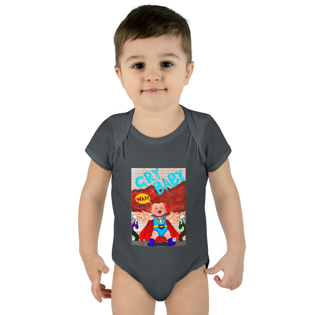 Superhero Cry Baby Infant Bodysuit — Funny Baby Onesie