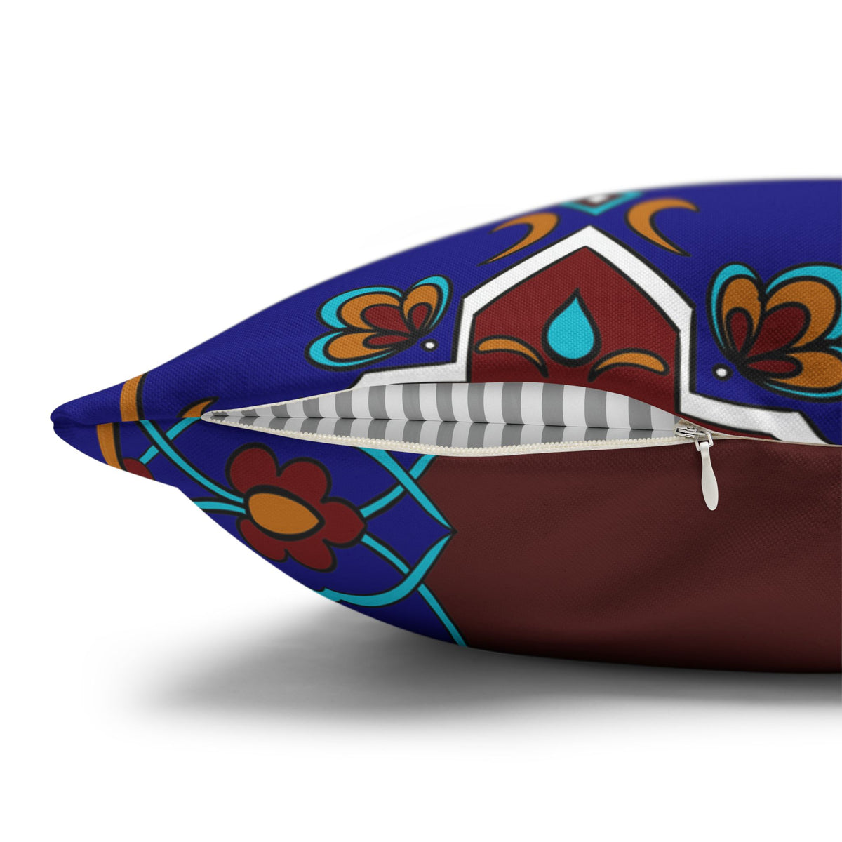 Pomegranate Tile Square Pillowcase — Vibrant Mediterranean Accent Pillow