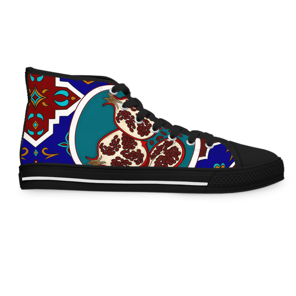 Pomegranate Tile Women's High Top Sneakers