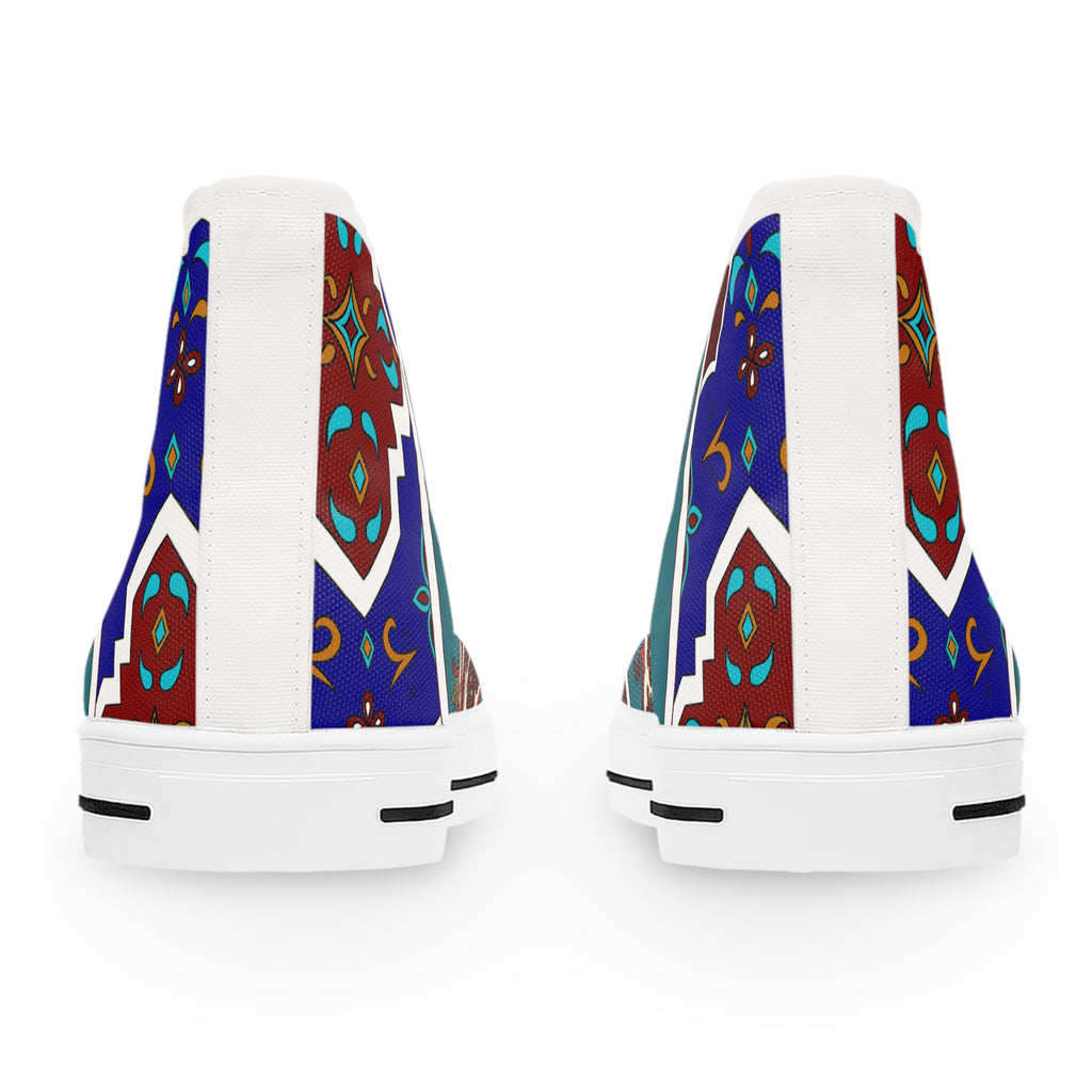 Pomegranate Tile Women's High Top Sneakers