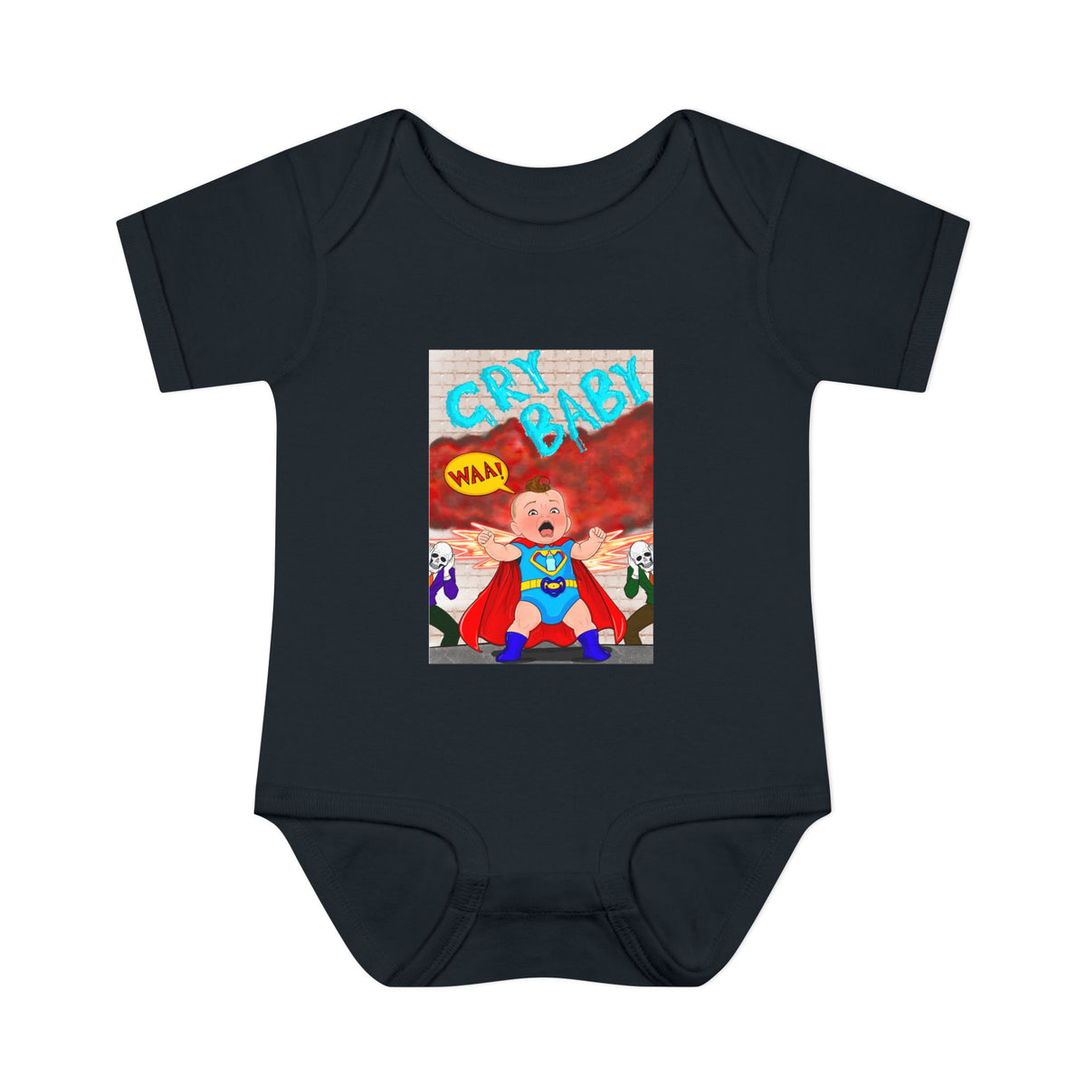 Superhero Cry Baby Infant Bodysuit — Funny Baby Onesie