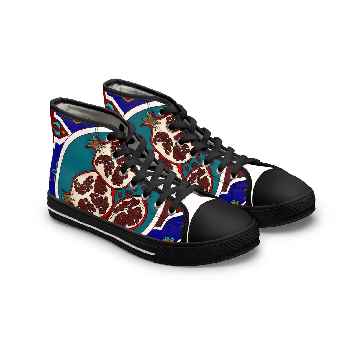 Pomegranate Tile Women's High Top Sneakers