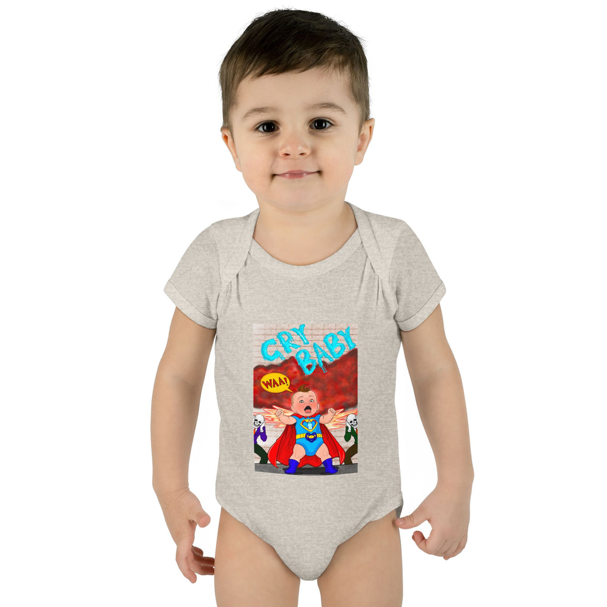 Superhero Cry Baby Infant Bodysuit — Funny Baby Onesie