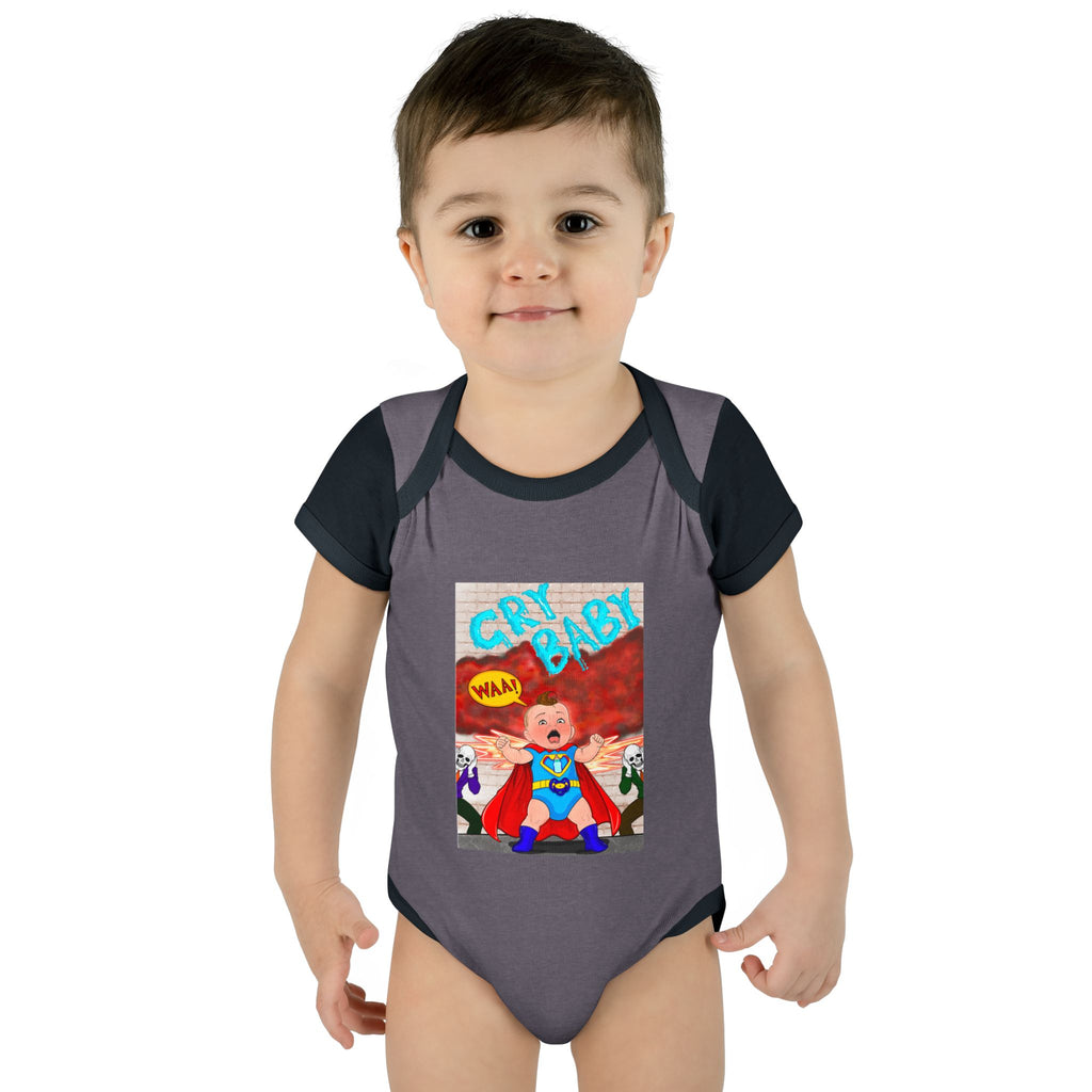 Superhero Cry Baby Infant Bodysuit — Funny Baby Onesie