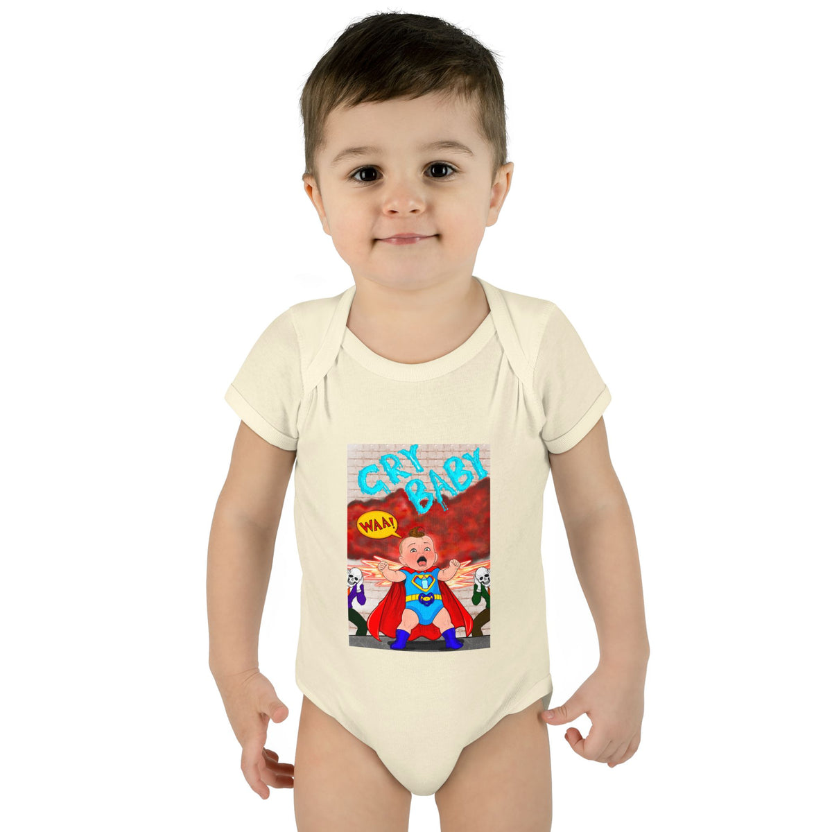 Superhero Cry Baby Infant Bodysuit — Funny Baby Onesie