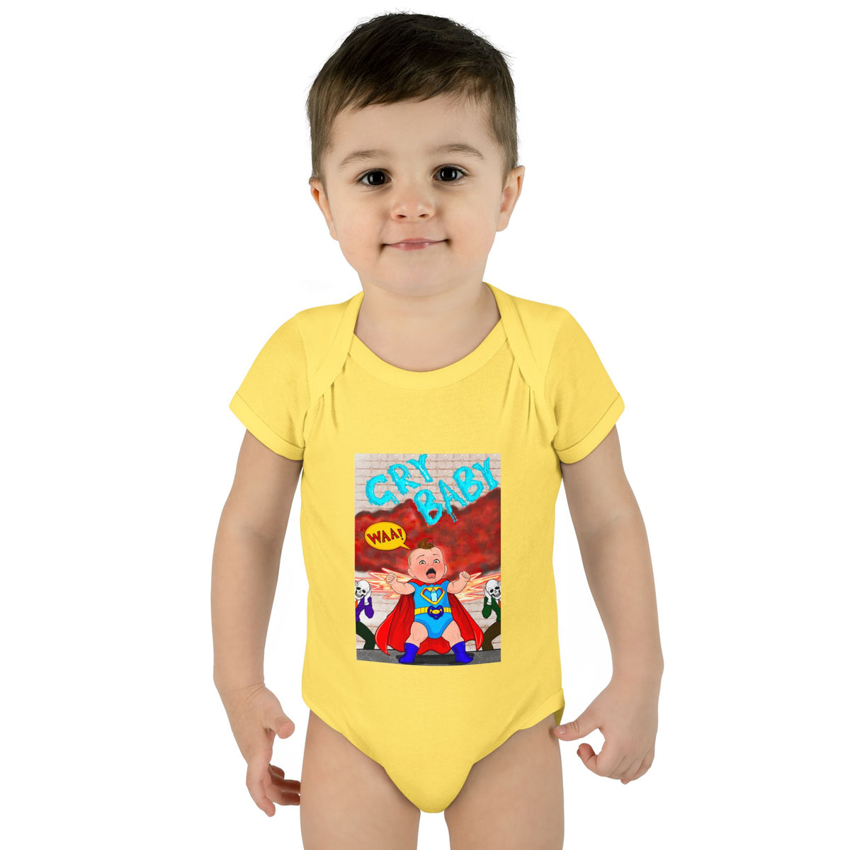 Superhero Cry Baby Infant Bodysuit — Funny Baby Onesie