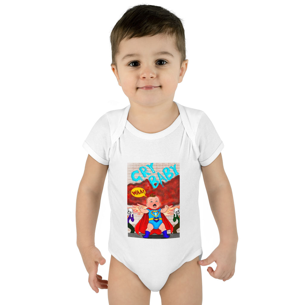 Superhero Cry Baby Infant Bodysuit — Funny Baby Onesie