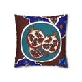 Pomegranate Tile Square Pillowcase — Vibrant Mediterranean Accent Pillow