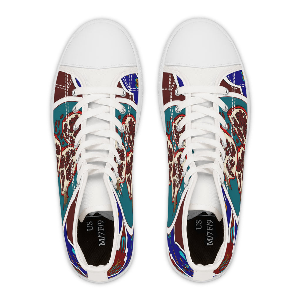 Pomegranate Tile Women's High Top Sneakers