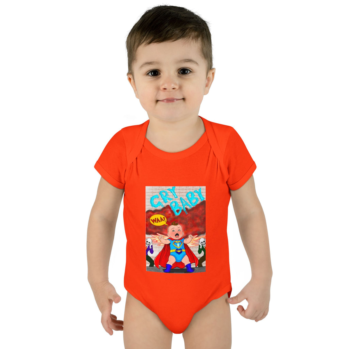Superhero Cry Baby Infant Bodysuit — Funny Baby Onesie