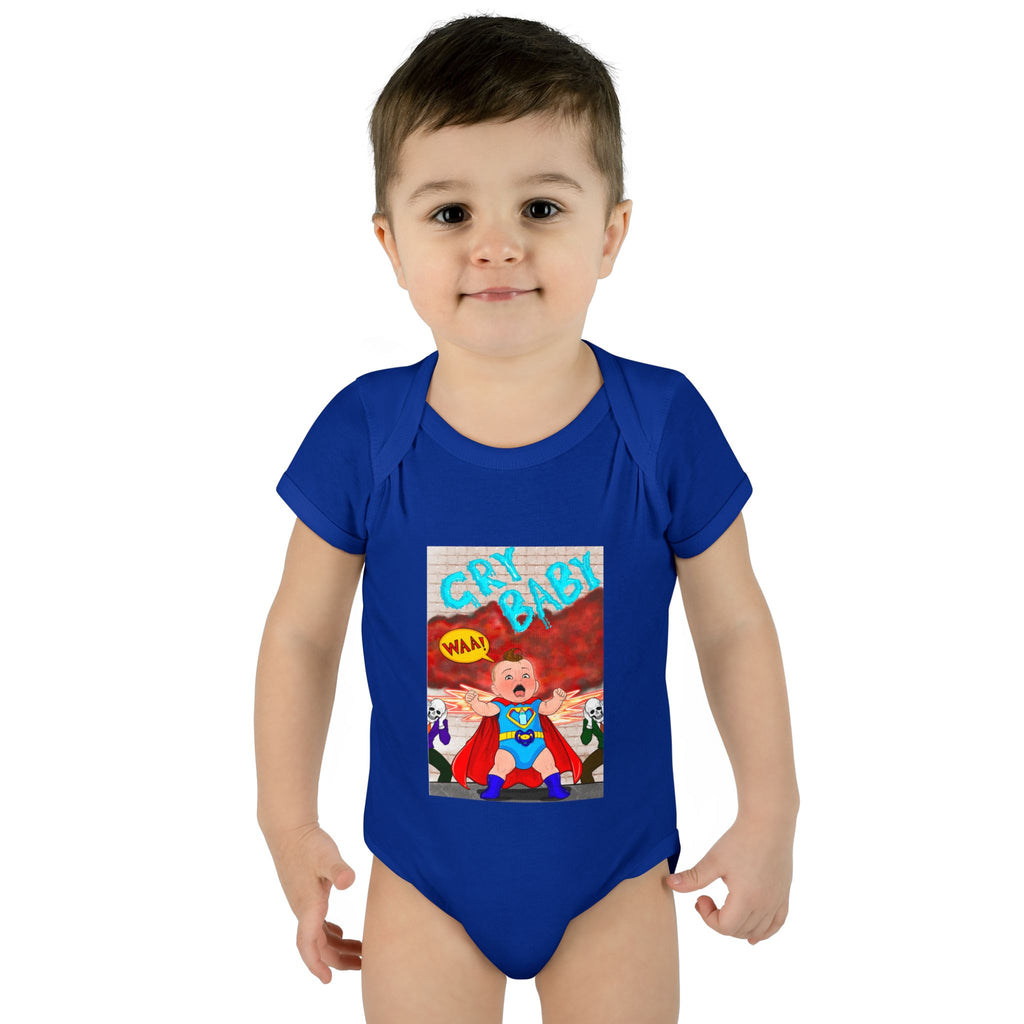 Superhero Cry Baby Infant Bodysuit — Funny Baby Onesie
