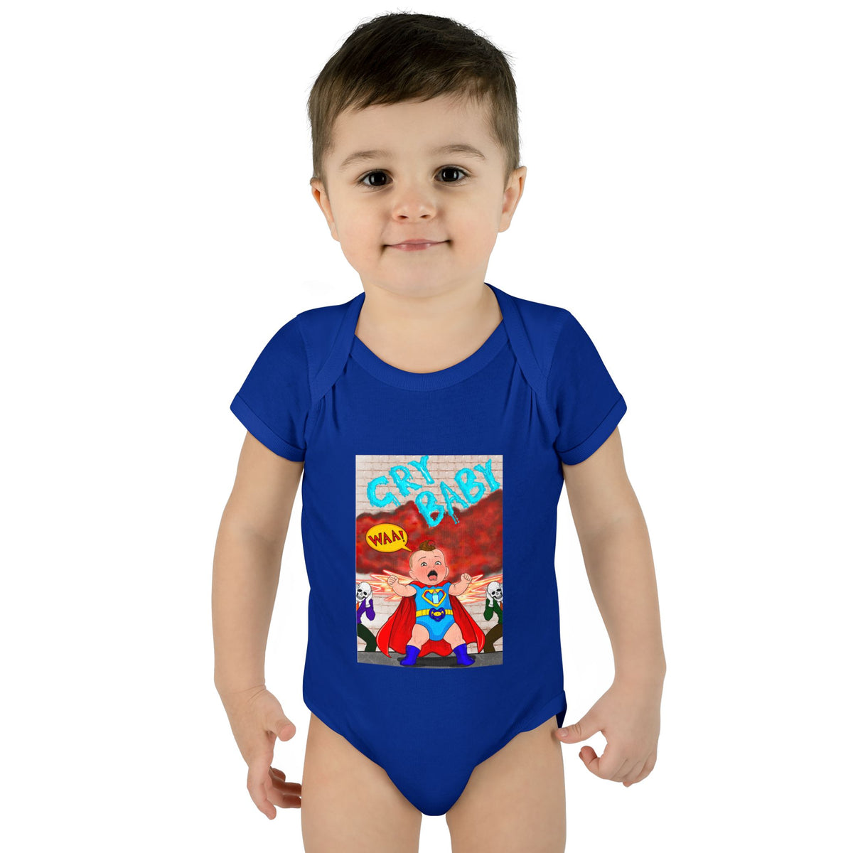 Superhero Cry Baby Infant Bodysuit — Funny Baby Onesie