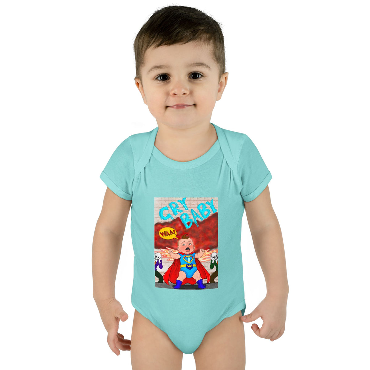 Superhero Cry Baby Infant Bodysuit — Funny Baby Onesie