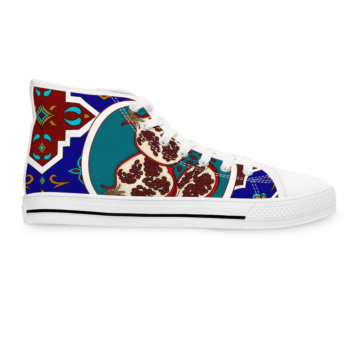 Pomegranate Tile Women's High Top Sneakers
