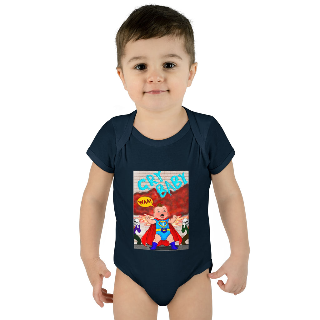 Superhero Cry Baby Infant Bodysuit — Funny Baby Onesie